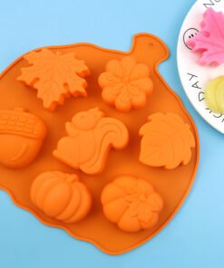 Vedini 7 Cavity Pumpkin Leaf Cartoon Silicone Mold Chocolate ,Soap And DIY Kits Mold JKB-3531