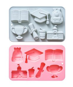 Alternative view of Vedini 7 Cavity Of Academy-Themed Designs, Including Schoolbags, Teaching Buildings, Trophies, Etc., for Cakes and Chocolates JKB-3551