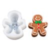 Vedini Smiley Gingerbread Man Shaped Silicone Mold Christmas Scented Candle Plaster Mold Chocolate Fondant Cookie Mold JKB-3541 - Image 3