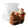 Vedini Santa In Christmas Train-Shaped Candle Mold DIY Santa Claus train aromatherapy plaster ornament JKB-3526 - Image 3
