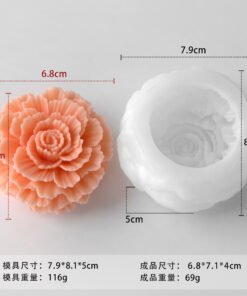 Vedini New peony flower Silicone Mold, Resin, Plaster Flower Mold JKB-3565 - Type A