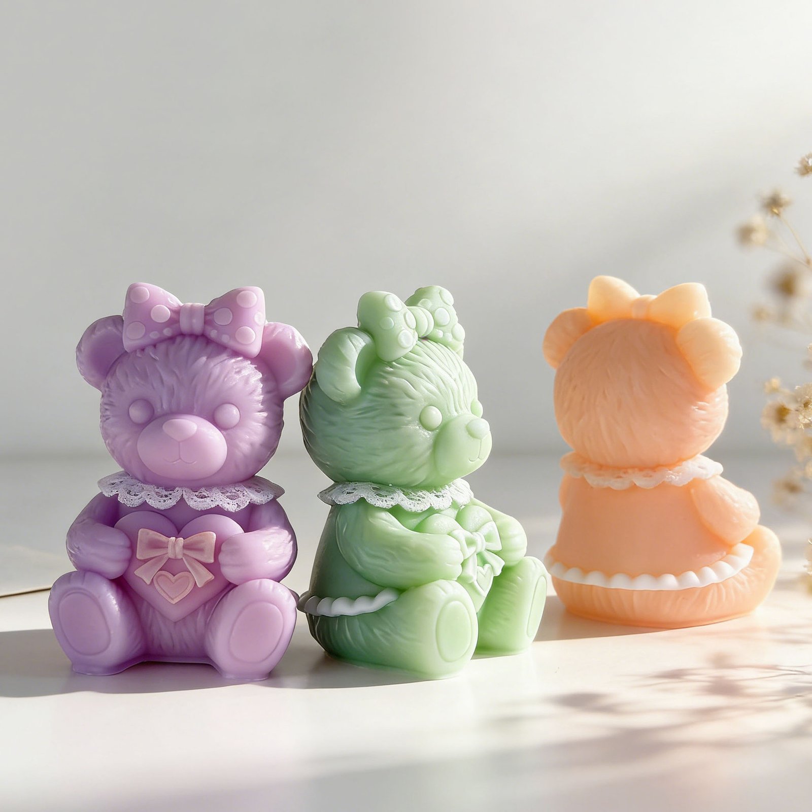 Vedini Bow Teady With Heart Silicon Mold JKB-3516 - Image 2