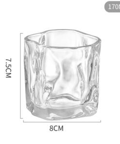 clear textured glass candle vessel for candle making