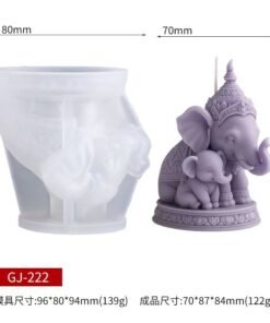 Alternative view of Vedini Mother and Child Elephant Scented Candle Silicone Mold JKB-3497