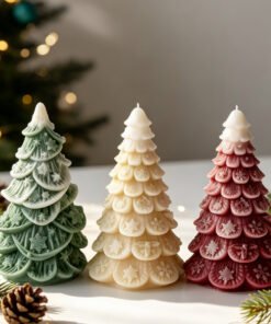Vedini New Christmas Tree With Snowflakes Candle Mold DIY Christmas Tree Cake Decoration Ornament Silicone Mold JKB-3525