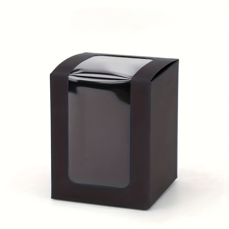 Window Gift Packaging Box with Transparent Window – Kraft / White / Black – 8 × 8 × 10 cm – 1 Pc