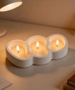 Vedini three consecutive irregular wax Candle Cup Resin Mold, Scented Candle Cup Plaster Silicone Mold JKB-3511