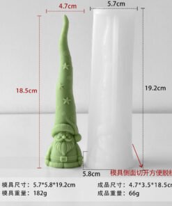 Alternative view of 3D Christmas Gnome Candle Silicone Mould | Santa Gnome Decorative Candle Making Mould | 18.5 cm Festive Candle Mould JKB-3522
