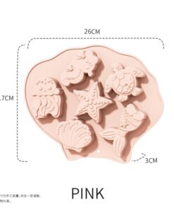 Alternative view of Vedini New Sea Creature Ocean Theme Dolphin Mermaid Shell Silicone Cake Mold JKB-3575