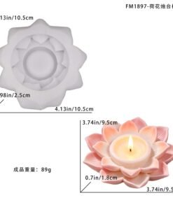 Alternative view of Lotus Candle Holder Aromatherapy Candle Mold Lotus Pond Lotus Decoration Silicone Mold JKB-3507