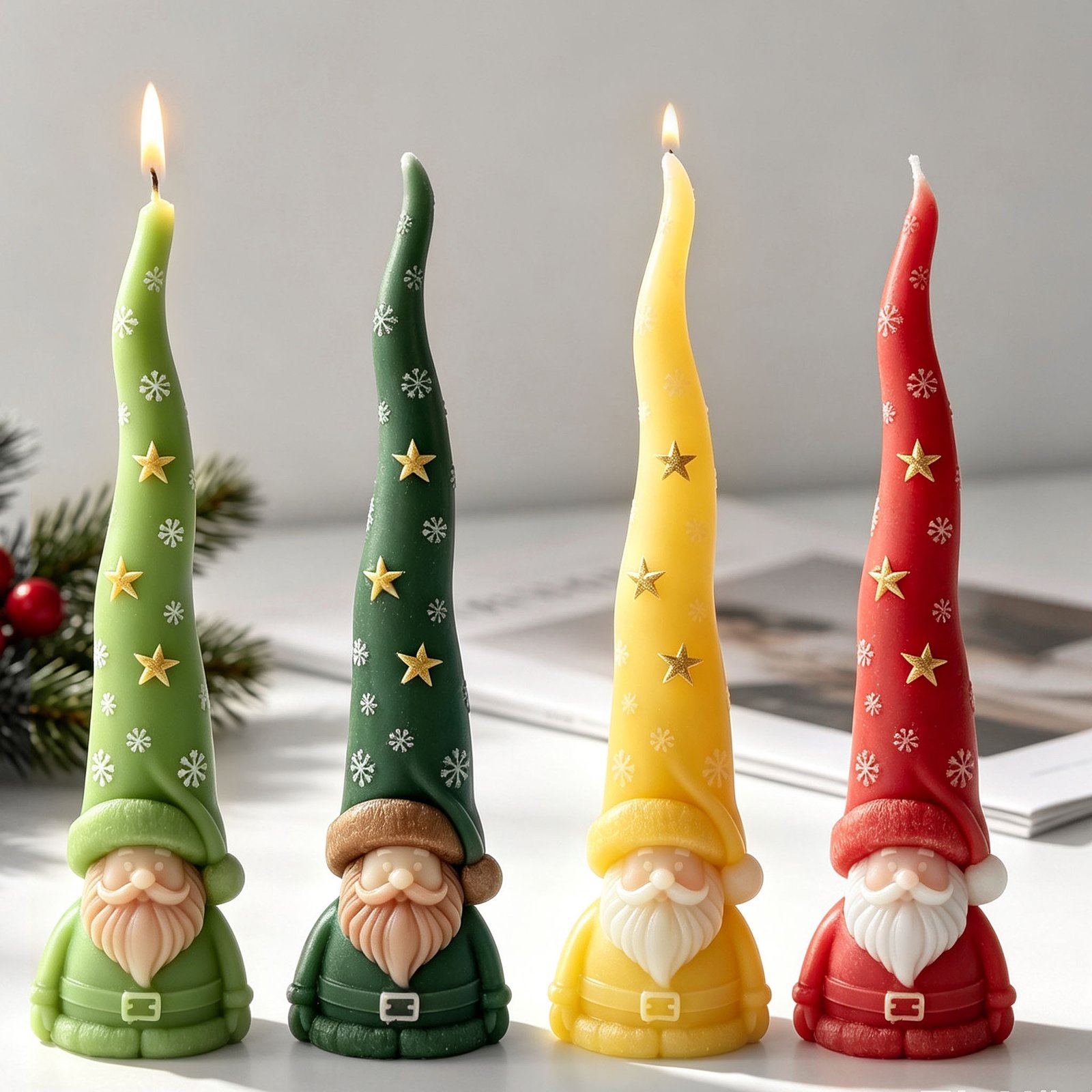 3D Christmas Gnome Candle Silicone Mould | Santa Gnome Decorative Candle Making Mould | 18.5 cm Festive Candle Mould JKB-3522