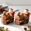 Vedini Santa In Christmas Train-Shaped Candle Mold DIY Santa Claus train aromatherapy plaster ornament JKB-3526
