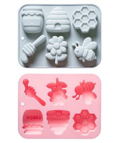 Alternative view of Vedini 6 Cavity Bee-Themed Silicone Mold JKB-3537