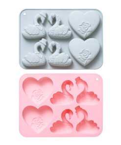Alternative view of Vedini 6-Cavity Swan Heart-Shaped Silicone Mold Cake Mold JKB-3534