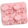 Vedini 4 Cavity Hippo-Shaped Cartoon Animal Resin Gummy Mold, Plaster Mold, Dessert Silicone Mold JKB-3555 - Image 4
