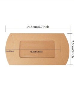 Alternative view of Vedini Pillow Window Gift Box with Transparent Window – Kraft Brown, White & Black – 14.5×7.5cm(pack of 10)