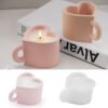 Vedini Gypsum Cement Candle Cup Love Tea Cup Storage Vase Mirror Silicone Mold JKB-3501 - Image 3