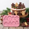 Vedini 8 Cavity Christmas Themed Snowman, Bell, Candle, Gingerbread Man, and Other Silicone Molds JKB-3560 - Image 6