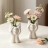 Vedini face-holding human head vase silicone mold DIY multifunctional storage pen holder makeup brush holder decorative plaster mold JKB-3512 - Image 4