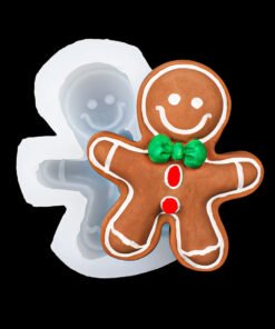 Vedini Smiley Gingerbread Man Shaped Silicone Mold Christmas Scented Candle Plaster Mold Chocolate Fondant Cookie Mold JKB-3541