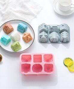 Alternative view of Vedini 6 Cavity Set of Different 3D House-Shaped Silicone Molds for Cakes, Handmade Soap, Resin, and Chocolate JKB-3532