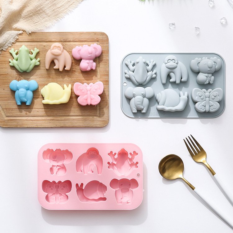 Vedini 6 Cavity Different Cartoon Animal-Shaped Silicone Molds JKB-3544