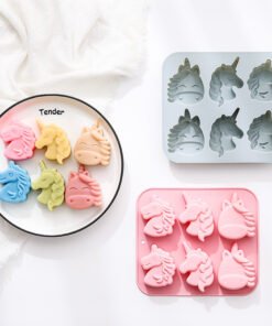 Vedini 6 Cavity Of 3 Different Unicorn-Shaped Silicone Molds JKB-3548