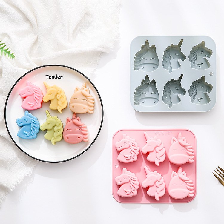 Vedini 6 Cavity Of 3 Different Unicorn-Shaped Silicone Molds JKB-3548