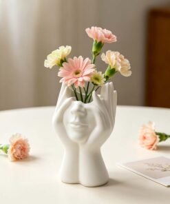 Vedini face-holding human head vase silicone mold DIY multifunctional storage pen holder makeup brush holder decorative plaster mold JKB-3512