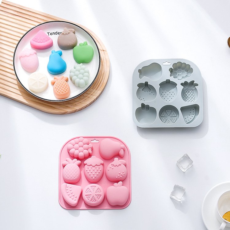 Vedini 8 Cavity Fruit Shape of Grapes, Strawberries, Pears, and Other Fruits Silicon Mold JKB-3549 - Image 4