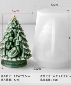 Alternative view of Vedini Christmas Tree with Jesus Silicon Mold JKB-3528