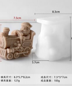 Alternative view of Vedini Santa In Christmas Train-Shaped Candle Mold DIY Santa Claus train aromatherapy plaster ornament JKB-3526