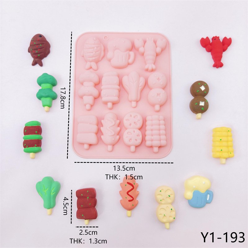 Vedini 11Cavity Of Barbecue-Themed Shapes, Including Lobster, Grilled Fish, and More, for Chocolate and Cake Molds JKB-3554 - Image 2