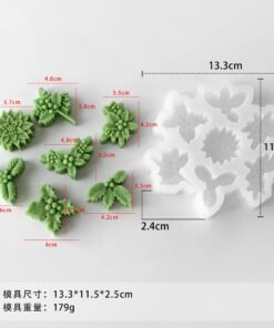 Alternative view of Vedini 7 Cavity Christmas Holly Leaf And Berry Silicon Mold JKB_3566