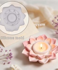Lotus Candle Holder Aromatherapy Candle Mold Lotus Pond Lotus Decoration Silicone Mold JKB-3507