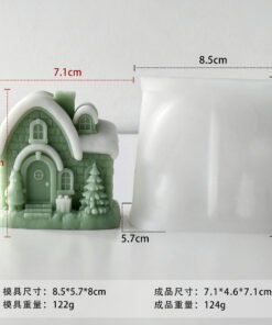 Alternative view of 3D Christmas Cottage Candle Silicone Mould | Snowy House Decorative Candle Making Mould | Christmas Village DIY Candle Mould JKB-3523