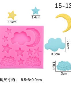Alternative view of Vedini Sky Stars Moon Clouds White Cloud Shape Cake Decoration Baking Tools Fondant Chocolate Mold Cake JKB-3582
