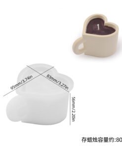 Alternative view of Vedini Gypsum Cement Candle Cup Love Tea Cup Storage Vase Mirror Silicone Mold JKB-3501