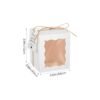Window Gift Packaging Box with Transparent Display Window – White & Kraft – 8.5 × 8.5 × 10 cm - Image 3