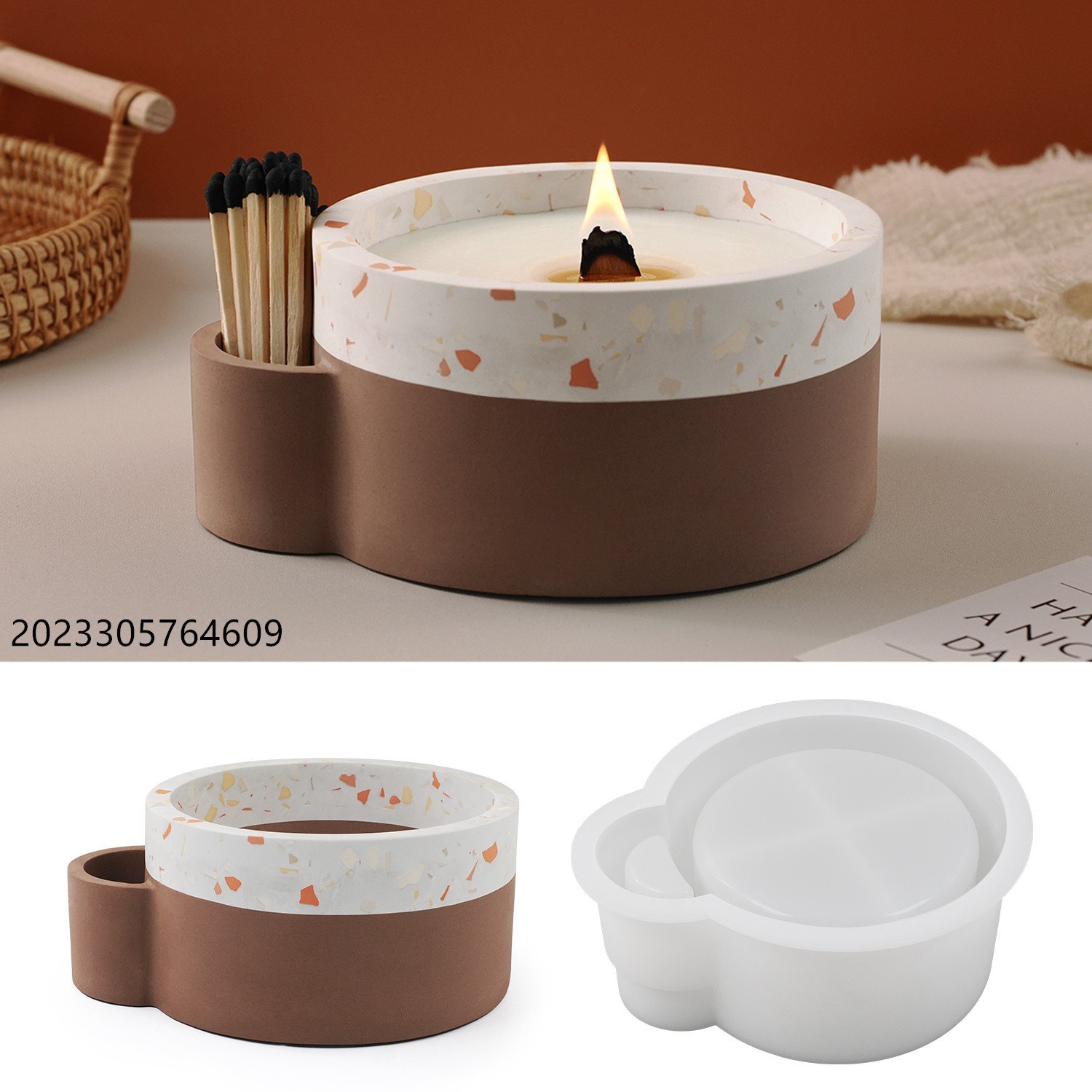 Vedini Epoxy Cement Cup With Match Hole Match Storage Large Capacity Silicone Mold JKB-3502