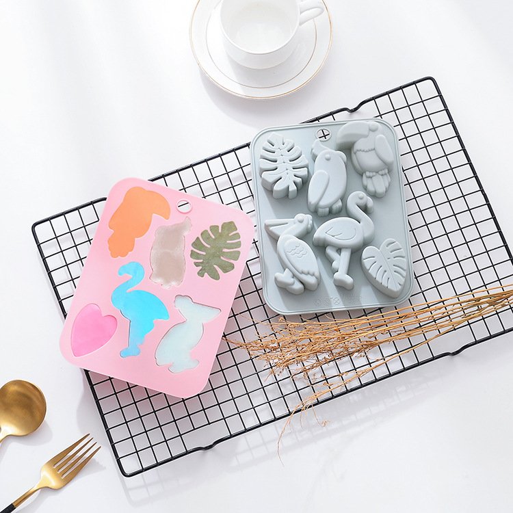 Vedini 6 Cavity Different Bird and Leaf Designs for Baking, Chocolate, Ice, Crystal, and Resin Cake Molds JKB-3538 - Image 3