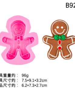 Alternative view of Vedini Smiley Gingerbread Man Shaped Silicone Mold Christmas Scented Candle Plaster Mold Chocolate Fondant Cookie Mold JKB-3541