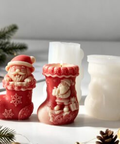 Vedini Christmas Boot Candle Silicone Mold DIY Christmas Santa Claus Silicon Mold-JKB-3571