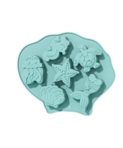 Vedini New Sea Creature Ocean Theme Dolphin Mermaid Shell Silicone Cake Mold JKB-3575