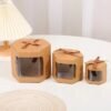 Vedini Kraft Brown Window Gift Box with Ribbon – Small, Medium & Large Candle & Gift Packaging Box(Pack of 10 )
