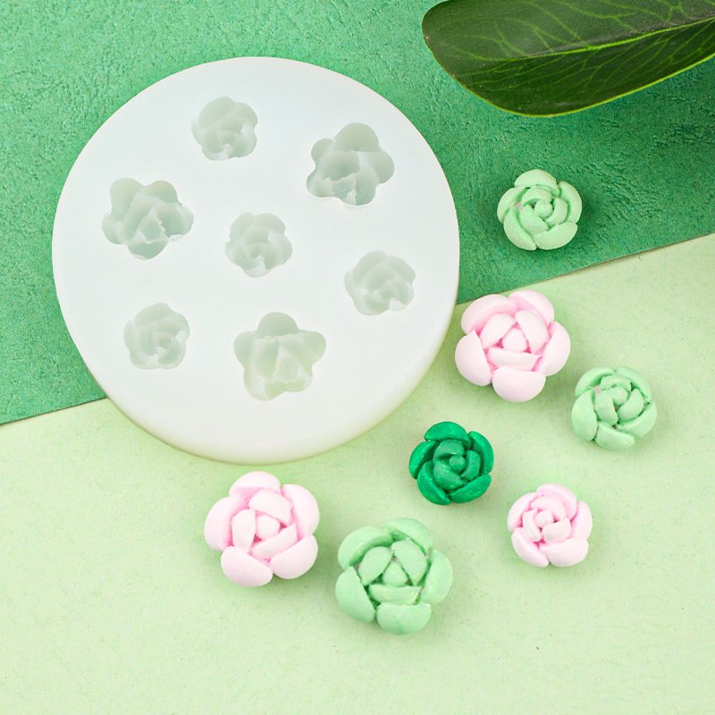 Vedini 7 Cavity Small Succulent Plant Silicone Mold JKB-3503