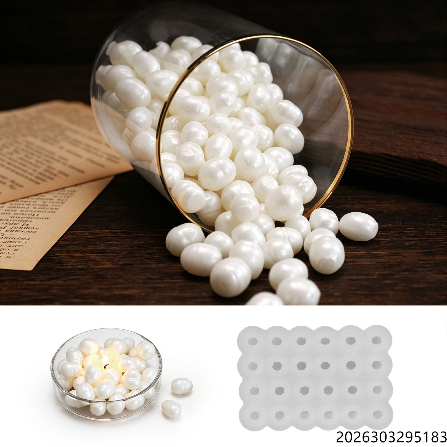 Vedini Pearl-Shaped Ocean-Themed Wax Beads Mold Silicone Mold JKB-3499 - Image 3