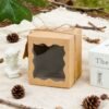 Window Gift Packaging Box with Transparent Display Window – White & Kraft – 8.5 × 8.5 × 10 cm - Image 2
