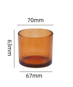 Amber Glass Candle Jar 155ml 70mm | 7063 Empty Candle Vessel for Soy Wax, Scented & Homemade Candles