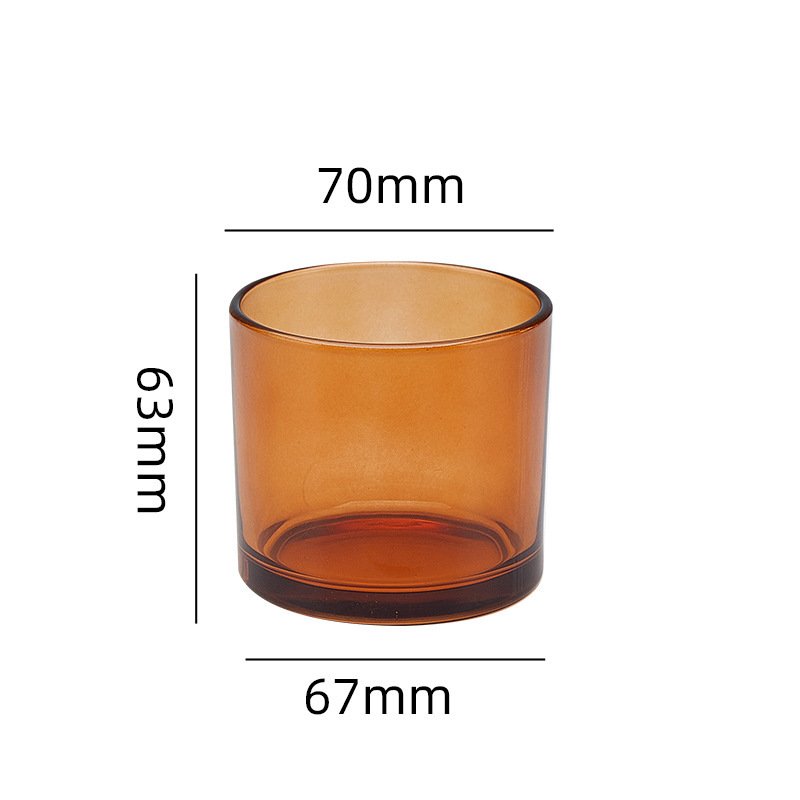 Amber Glass Candle Jar 155ml 70mm | 7063 Empty Candle Vessel for Soy Wax, Scented & Homemade Candles